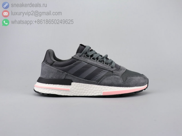 ADIDAS BOOST 500 GREY PINK LEATHER UNISEX RUNNING SHOES